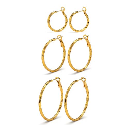 Mult-colors Cubic Zircon Hoop Earrings for Women Lightweight Hypoallergenic Jewelry for Sensitive Ears for Women Large Big Hoop Earrings DTE-GG60S - color: 2.5cm/3.5cm/4.5cm DKE252160GL