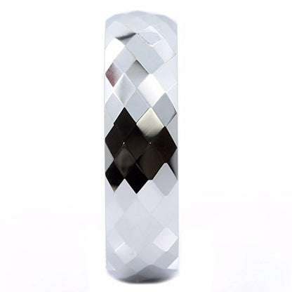 Tungsten Carbide Faceted Honeycomb Wedding Band Plated in Gold, Rose Gold or Black Ring - color: Polished-6mm