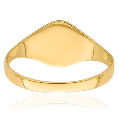 IceCarats 14K Solid Yellow Gold Oval Custom Engraved Signet Ring