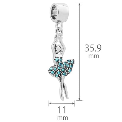 Birthstones Ballet Dancer Dangle Charm fits Pandora Charms Bracelets Gift for Daughter Granddaughter Women Sister Birthday - style: Jul Birthstones