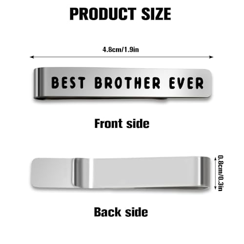 Bicfuiot Father's Day Christmas Birthday Valentines Graduation Gifts for Boyfriend Dad Uncle Grandpa Husband Son,Tie Clips - style: Brother