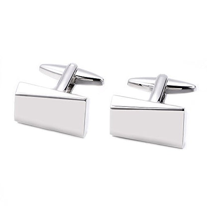 Cufflinks for Men, Stainless Steel Cuff Links Mens for Wedding Business Gifts, Silver, Black, Gold - color: Silver