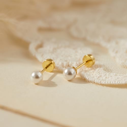 CHIC & ARTSY 18K Gold Plated Solid 925 Sterling Silver Flat Back Earrings for Women Multiple Piercings Screw Back Earrings Cartilage Hypoallergenic Jewelry - style: 925 Silver Flat Back #06