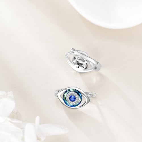 Blue Evil Eye/Celtic/Owl/Moonstone/Paw Print/Cubic Zirconia Hoop Earrings for Women 925 Sterling Silver Women Earrings Jewelry - style: eye A
