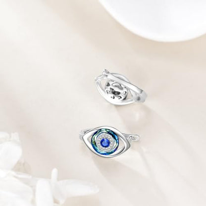 Blue Evil Eye/Celtic/Owl/Moonstone/Paw Print/Cubic Zirconia Hoop Earrings for Women 925 Sterling Silver Women Earrings Jewelry - style: eye A