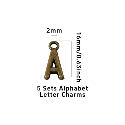 Alphabet Letter Charms - color: Bronze