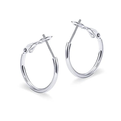 PAVOI Gold Hoop Earrings for Women, 14K Gold Plated Paddle-Back Hoops | Large Hoop Earrings, Lightweight Hoops, Gold Hoops, 925 Sterling Silver Posts - style: 20 Millimeters