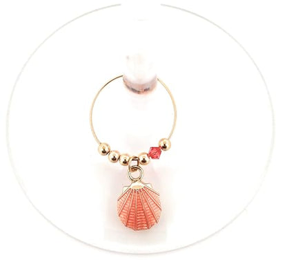 Pixie Beach & Nautical Wine Charms, 8 Piece Set – Seashell, Starfish & Sea Turtle Glass Tag Identifiers, Summer Party Favors & Host Gift