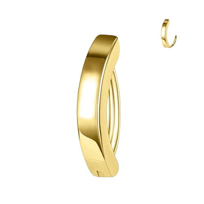 16G Labret Stud, G23 Titanium Vertical Labret Lip Piercing Jewelry, Gold Eyebrow Ring Clicker Belly Button Ring Hoop For Women Men - color: Gold, size: 10mm