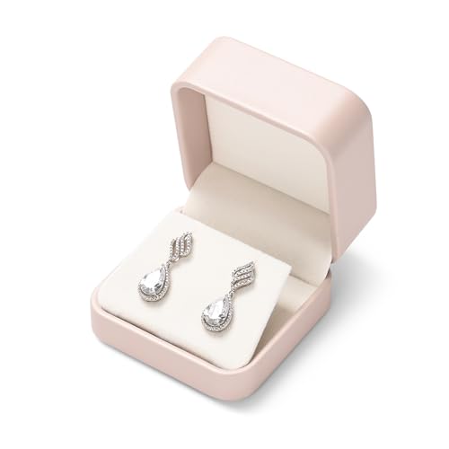 Oirlv Luxury Leather Earring Case Premium Jewelry Box for Earrings Only Luxury Gift Boxes For Jewelry(Pink) - color: Pink, size: Earring Box