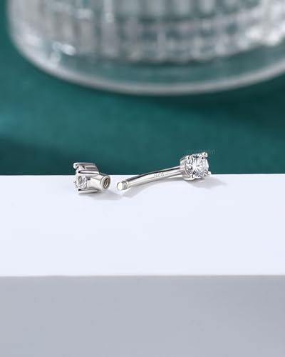 925 Sterling Silver Rook Piercing Jewelry, 16g Eyebrow Ring, Eyebrow Piercing, 6mm-8mm Rook Earring, Vertical Lip Labret Piercing Jewelry for Women Men - style: 6mm