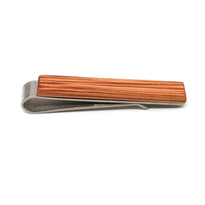 STJARNA Wood Tie Clip Brown 2inch Stainless Steel Tie Bar Handmade Jewelry - style: Light Brown
