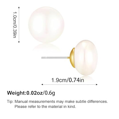 Pearl Earrings for Women Minimalist Pearl Drop Earrings Elegant Leverback Dangle Earrings Wedding jewelry Bridesmaid Gifts - style: stud-10mm(medium)