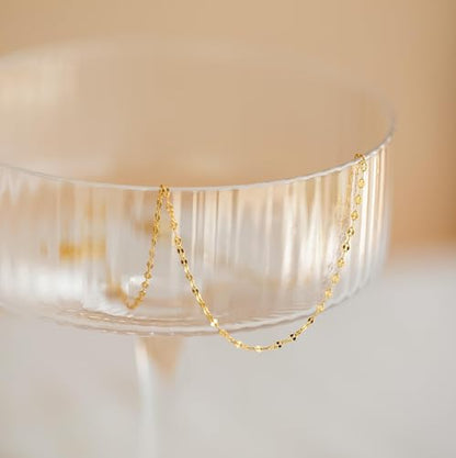 BAYLAY Gold Necklace for Women, Gold Chain for Women | 18K Gold Plated, Dainty Gold Necklace for Women, Necklace Chain, Gold Jewelry, Gifts, Size 16/18/20/22/24/26 Inch - size: 26, style: Lips Chain