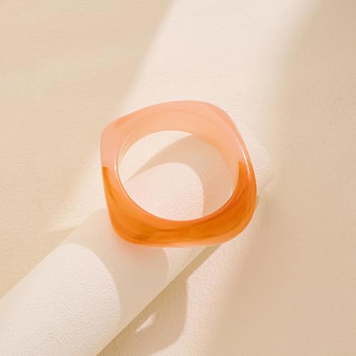 Chunky Acrylic Bangles Bracelets For Women Geometric Acrylic Resin Acetate Mottled Wide Bangle Bracelet Statement Colorful Bangles for Party - color: 04-pink bangle