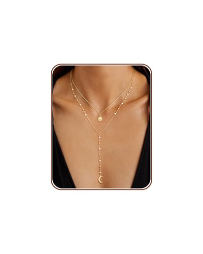 CHESKY Long Necklace for Women, 14k Gold Plated/Streling Silver Lariat Y Necklaces - style: y necklace 16