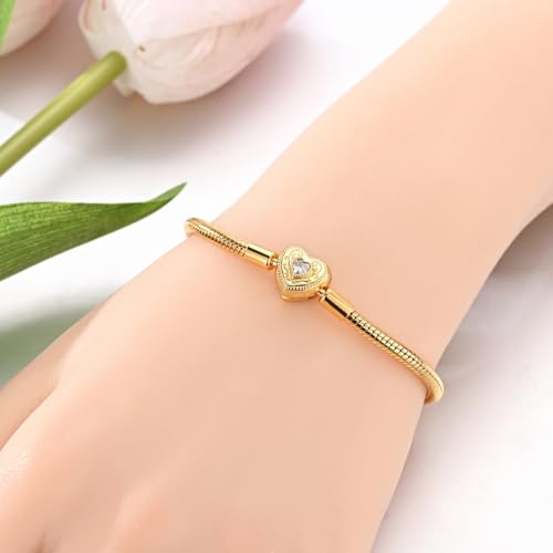 Gold Bracelets for Pandora Charms Golden Snake Chain Bracelets for Women