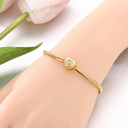 Gold Bracelets for Pandora Charms Golden Snake Chain Bracelets for Women