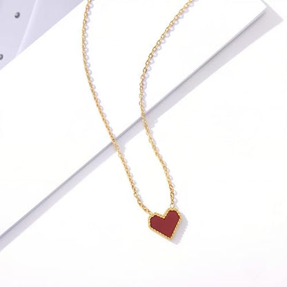 Heart Pendant Necklace – Dainty & Minimalist Style for Daily Wear - style: French Light Luxury
