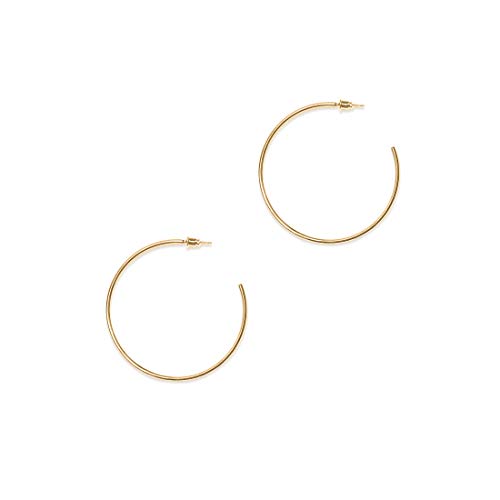 ESMATOO Gold Hoop Earrings for Women - Plated Gold 20mm/30mm/40mm/60mm Lightweight Thin Hoop Earrings - color: Gold, size: 20MM