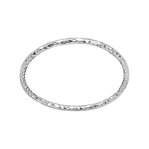 Silverly Sterling Silver Diamond Cut Stacking Ring for Women - Sparkly Faceted Thin Band Promise Rings - Minimalist Stackable Band With a Shimmering Finish - Simple Elegant 925 Silver Gift