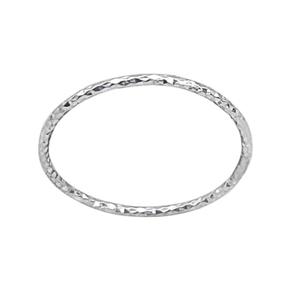 Silverly Sterling Silver Diamond Cut Stacking Ring for Women - Sparkly Faceted Thin Band Promise Rings - Minimalist Stackable Band With a Shimmering Finish - Simple Elegant 925 Silver Gift