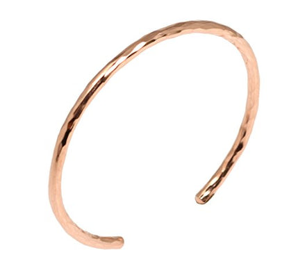 3mm Hammered Copper Cuff Bracelet Handmade Jewelry - 100% Solid Uncoated Copper