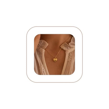 Dainty Heart Necklace for Women, 14k Gold Plated/Rose Gold/Silver Tiny Cute Heart Pendant Necklace Minimalist Choker CZ Necklace Jewelry Gifts for Women - style: Heart D
