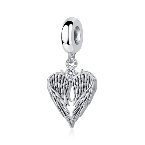 TCHYUN Spread Angle Wings Dangle Charm 12 Birthstone Bead for Pandora Bracelet Women Gift - style: Apr