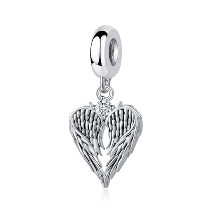 TCHYUN Spread Angle Wings Dangle Charm 12 Birthstone Bead for Pandora Bracelet Women Gift - style: Apr