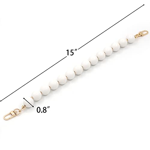 AUMEY Handbag Chain Straps Acrylic Purse Chain Strap Fashionable Replacement Purse Clutches Handles for Purse Handbags DIY Crafts, 15.7 inch of Each (YZL01-White) - color: Yzl01-white
