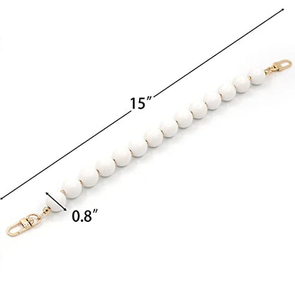 AUMEY Handbag Chain Straps Acrylic Purse Chain Strap Fashionable Replacement Purse Clutches Handles for Purse Handbags DIY Crafts, 15.7 inch of Each (YZL01-White) - color: Yzl01-white