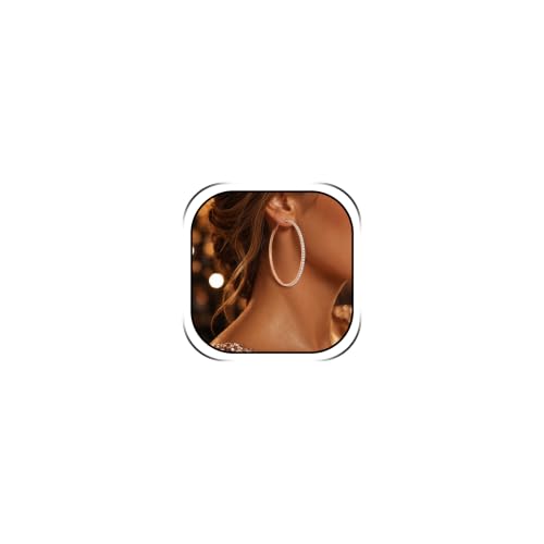 Big Chunky Gold Hoop Earrings for Women Beaded Large Statement Earrings Lightweight Fashion Jewelry Daily Wear Party Gift - color: D3:rose gold hoop 8cm
