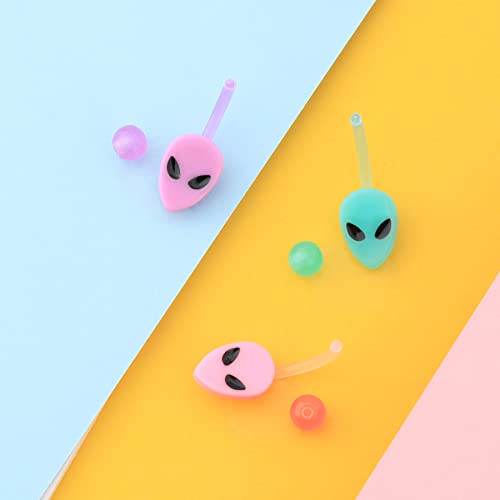Melighting Plastic Belly Button Rings 14G Alien Belly Rings for Women Arcylic Belly Piercing Jewelry for Women Soft Navel Barbell Body Piercing Jewelry
