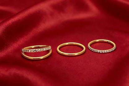 16G 18G 6mm 8mm 10mm Hinged Clicker Segment CZ Twisted Clicker Nose Rings Hoop Helix Cartilage Daith Tragus Sleeper Earrings Body Piercing for Women Men - style: 18G - 10mm - 3Pcs Gold - 2 Layer