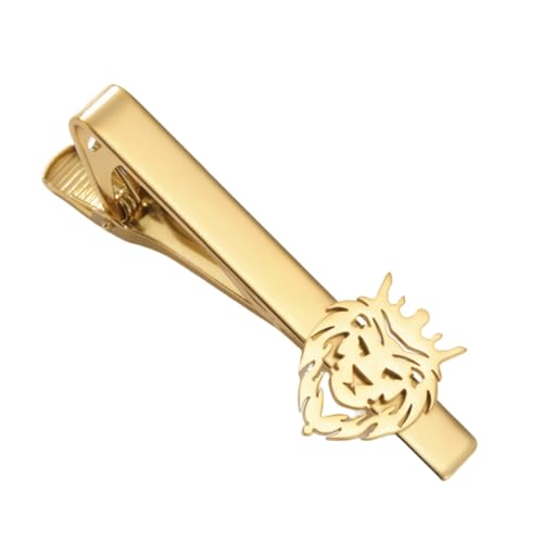 1 Pcs Tie Pin Exquisite Stainless Steel Lion King Crown Gold Tie Clip for Men Accessories, Banquets, Business, Weddings and Other Formal Occasions