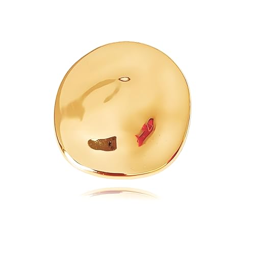 Vintage Geometric Metal Brooch Pins for Women Men Fashion Irregular Round Brooch Birthday Christmas Wedding Parties Anniversaries - color: Gold