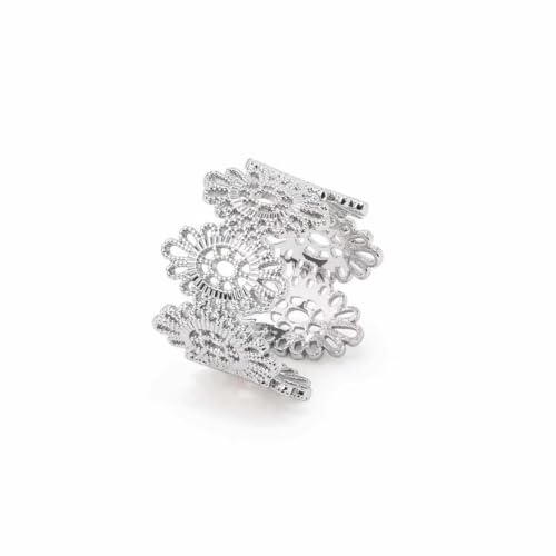 Valentines Rings for Women, Non Tarnish Chunky Wedding Ring Set, Adjustable Bohemian Statement Ring - style: Silver Sunflower Style
