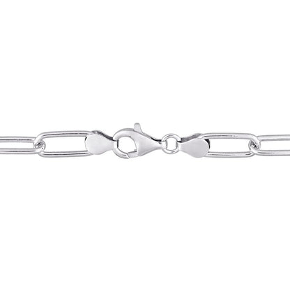 Italian Sterling Silver Paperclip Link Bracelet - Men & Women - 3.5mm, 5mm, 6mm - Available in Sterling Silver, Yellow Gold, Rose Gold - 9 inch, 7.5 inch - color: Silver, size: 6MM
