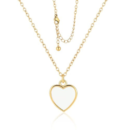 18K Gold Plated, Pt Plated Chain Necklace with Knot, Butterfly, Heart Pendant for Women, Delicate Minimalist Jewelry, 18-20 Inches - color: 10mm White Heart