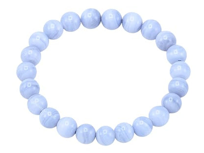 Amazing Gemstone Blue Lace Agate Bracelet for Women Men's Gifts - Protection Healing Crystal Bracelet - 8mm Gemstone Beaded Stretchable Bracelet Pulseras Para Hombres Mujer Stocking Stuffers Mothers Day Gift - color: Blue Lace Agate