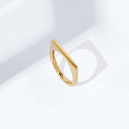 Amazon Essentials 14K Gold Plated Sterling Silver Bar Ring - color: Yellow Gold, size: 7