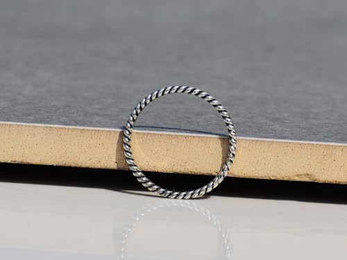 Twist Stacking Ring 925 Sterling Silver Minimalist Delicate Ring for Women Knuckle Thumb Promise Ring Everyday Jewelry Gift