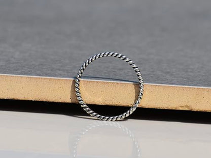 Twist Stacking Ring 925 Sterling Silver Minimalist Delicate Ring for Women Knuckle Thumb Promise Ring Everyday Jewelry Gift