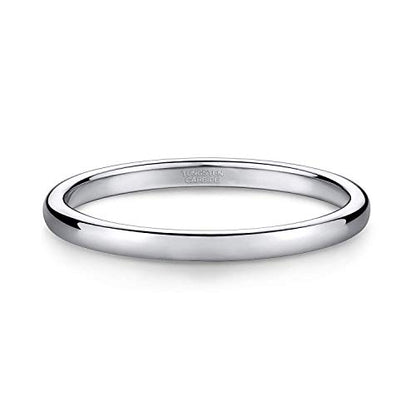 TRUMIUM 2mm 4mm 6mm 8mm Tungsten Wedding Band Ring for Men Women Silver/Rose Gold Plated/Rainbow/Gold Plated Domed High Polish Engagement Promise Rings Comfort Fit 4-15 - color: 2mm silver plated