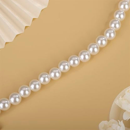 Aimimier Classic Faux Pearl Bracelet with Toggle Clasp Round Bead Bridal Cuff Wrap Bangle Prom Party Festival Statement Jewelry for Women