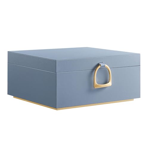 SONGMICS 2-Layer Jewelry Box, Jewelry Organizer with Handle, Removable Jewelry Tray, Jewelry Storage, Floating Effect, 8.1 x 9.4 x 4.3 Inches, Gift Idea, Misty Blue UJBC165Q01 - color: Misty Blue
