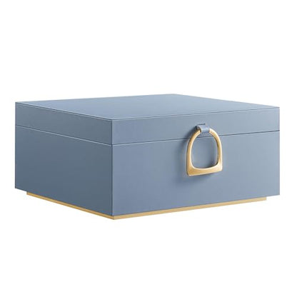 SONGMICS 2-Layer Jewelry Box, Jewelry Organizer with Handle, Removable Jewelry Tray, Jewelry Storage, Floating Effect, 8.1 x 9.4 x 4.3 Inches, Gift Idea, Misty Blue UJBC165Q01 - color: Misty Blue