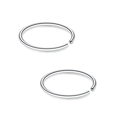 SCERRING 22G Stainless Steel Fake Nose Septum Hoop Rings Lip Helix Cartilage Tragus Ear Ring Piercing 6-10mm - style: 12PCS - 10mm Silver