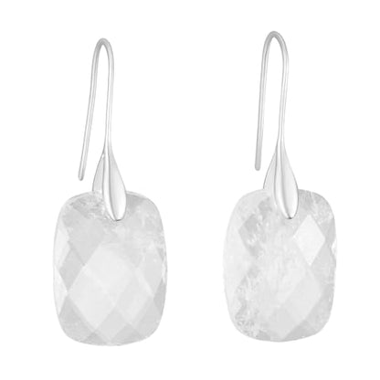 Boho Multiple Style Natural Stone Earrings for Women Unique Healing Gemstone Energy Hypoallergenic Lightweight Dangle Drop Earrings Multiple Styles Earrings Jewelry for Birthday Party Gift - style: Clear Quartz-Gold Hook